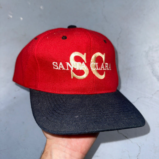 Santa Clara Red SCU VTG Hat Cap Snapback San Francisco Wool 90s Cool Basic