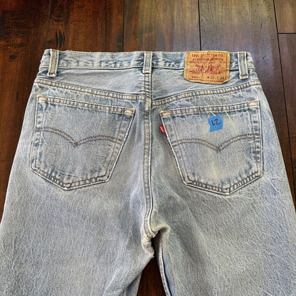 VTG 90s Levis 501 Button Fly 32x34 USA Tag Jeans Straight Wash Blue XX Act 29x29