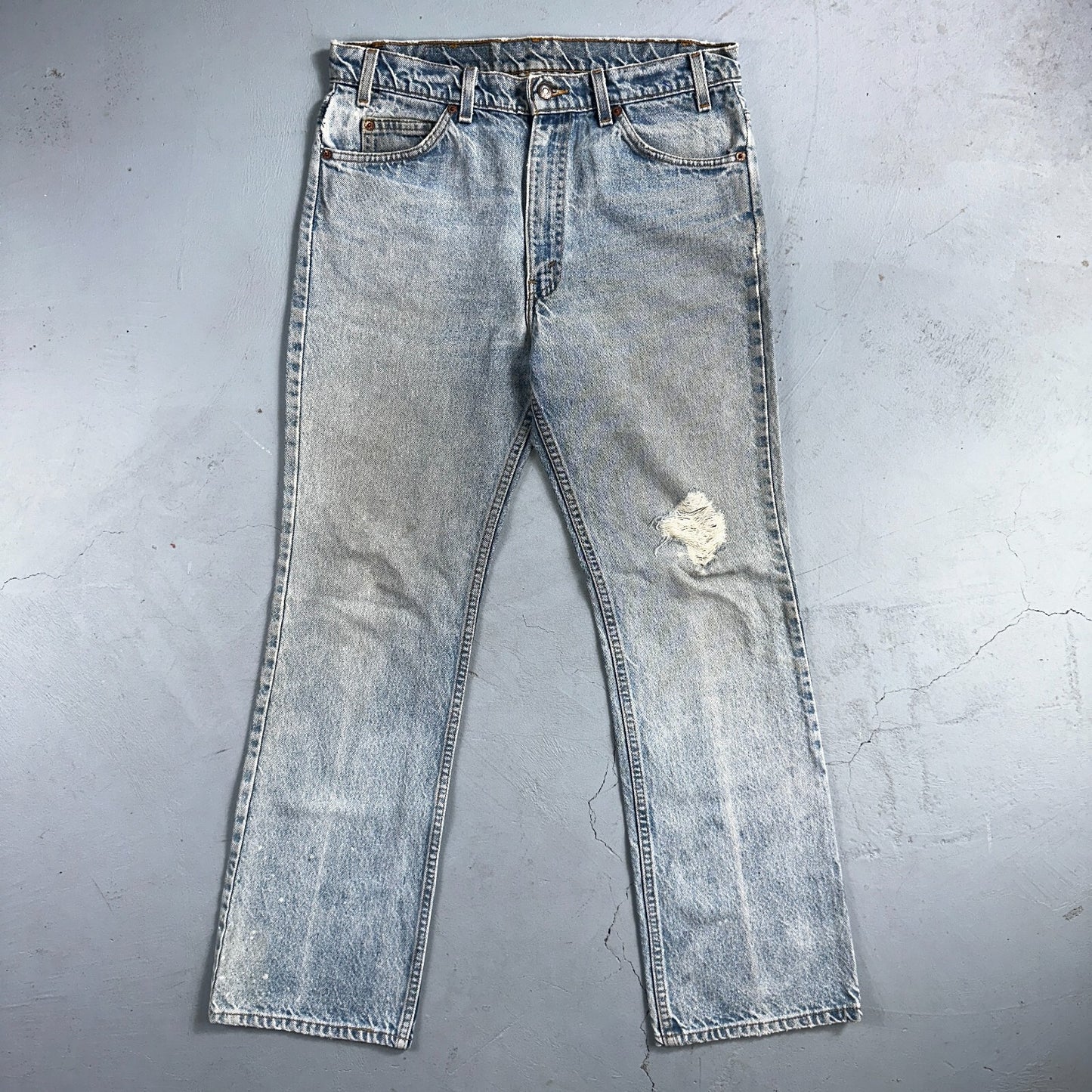 Levis 517 Vintage 80s USA Orange Tab Bootcut Flare Blue Worn Jeans Act 32x29