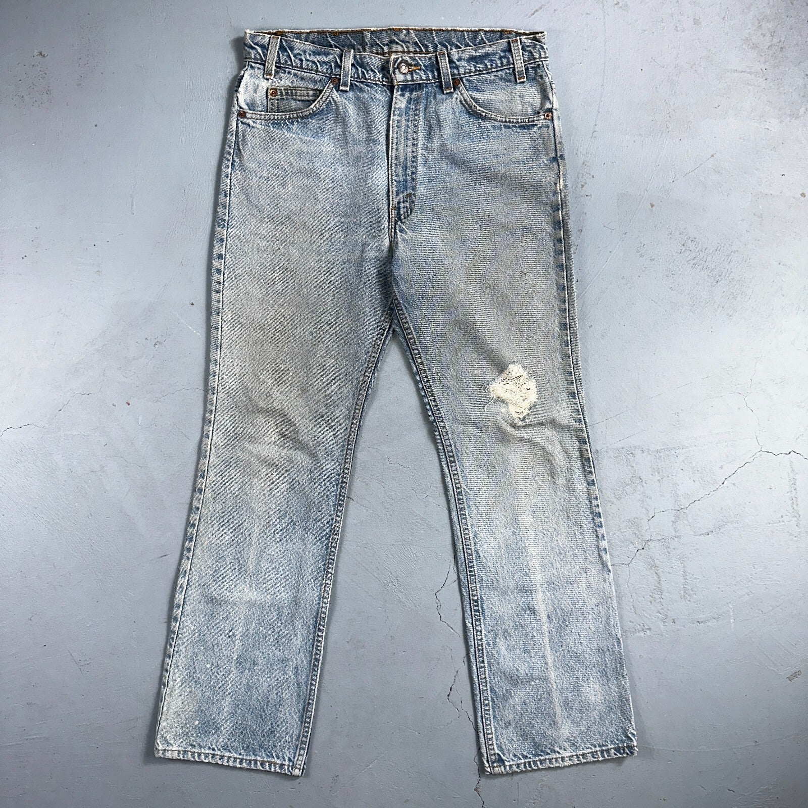 Levis 517 Vintage 80s USA Orange Tab Bootcut Flare Blue Worn Jeans Act 32x29