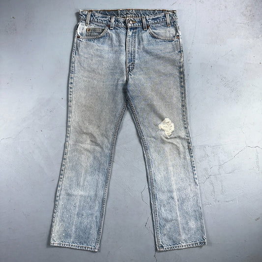 Levis 517 Vintage 80s USA Orange Tab Bootcut Flare Blue Worn Jeans Act 32x29