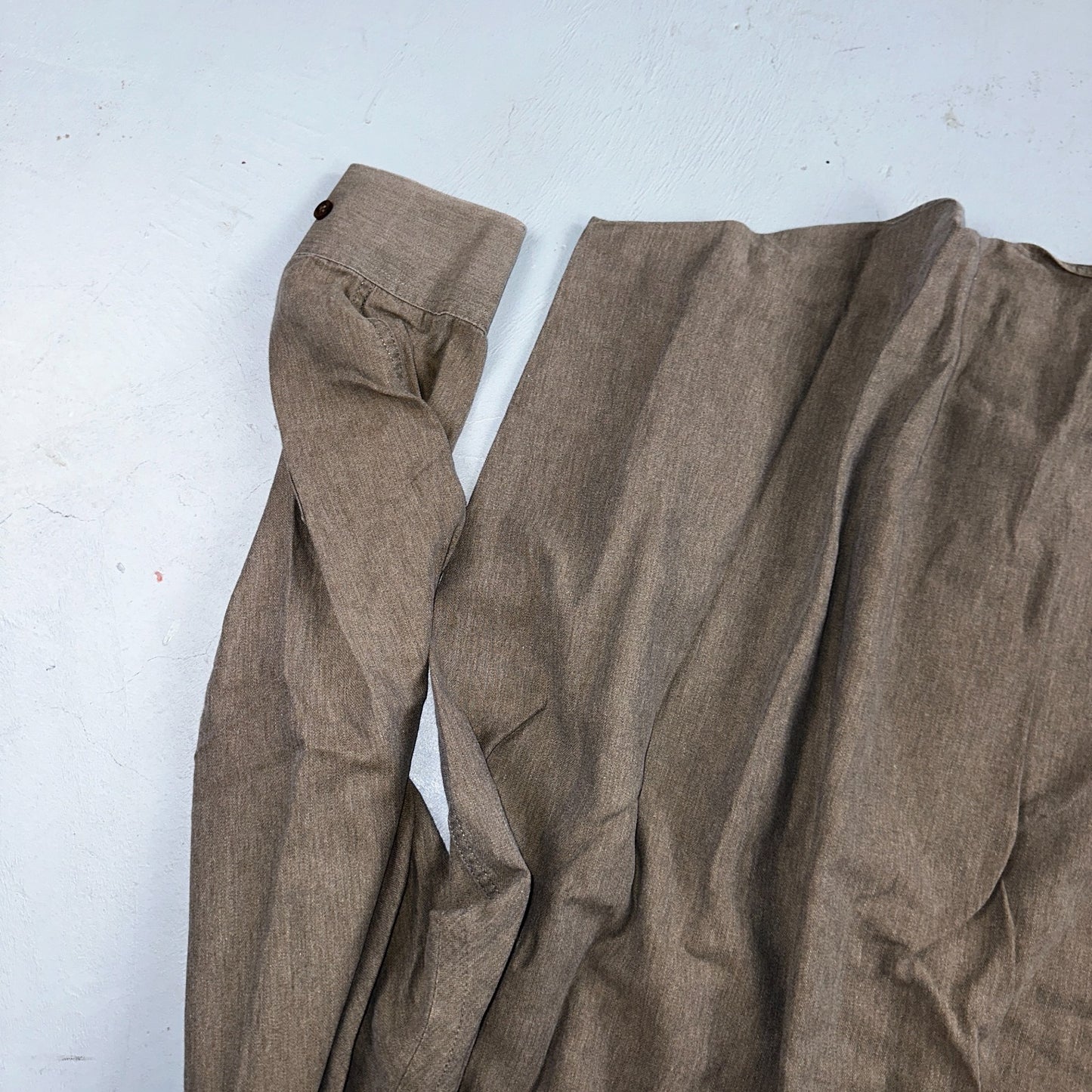 Cotton Reel Men's Long Sleeve Button Down Shirt Size L Brown Gray VTG 90s Canada