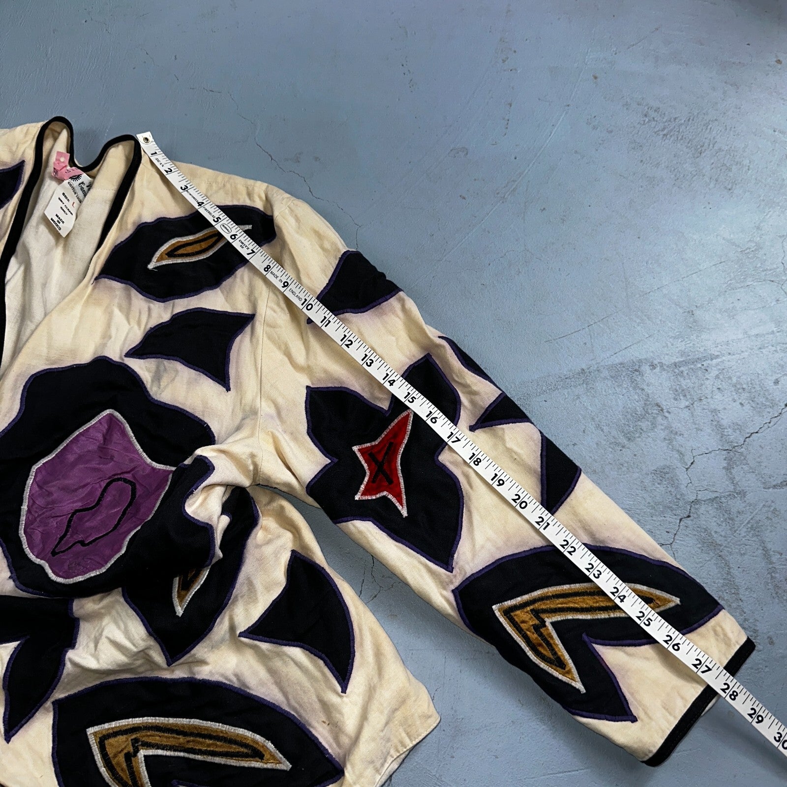 Victor Camarena Vintage 80s Cubist Patchwork Open Front Coat Hipster