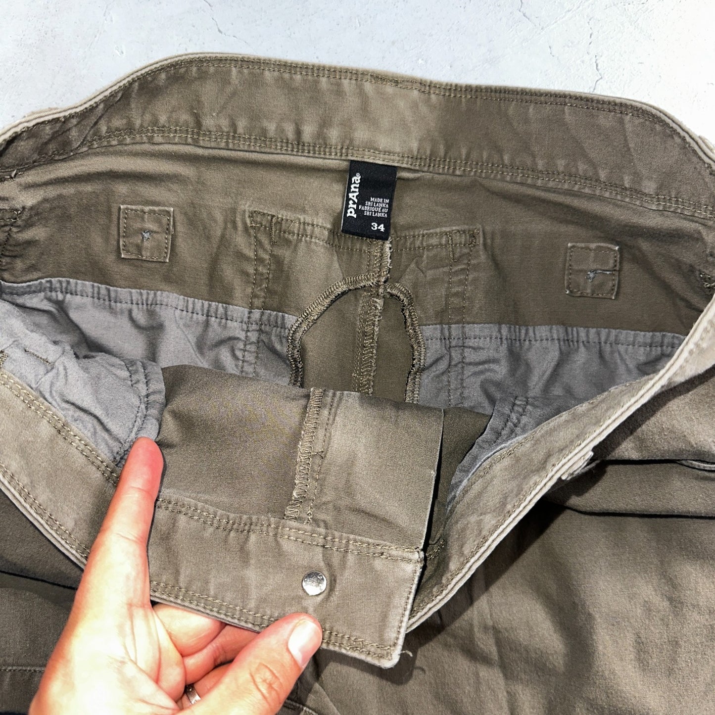 Prana Shorts Men 34 Brown Brown Organic Cotton Stretch Lightweight Casual 9"