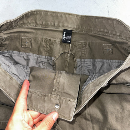 Prana Shorts Men 34 Brown Brown Organic Cotton Stretch Lightweight Casual 9"