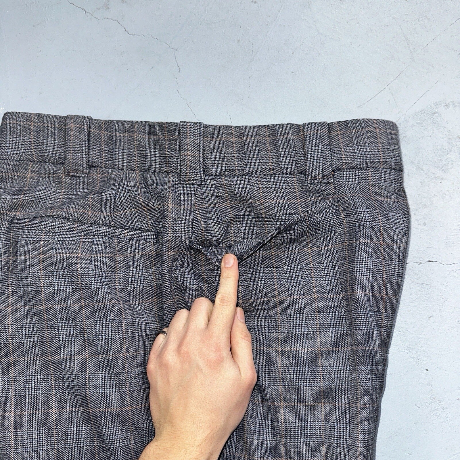 VTG Mens 3 PC Suit 42 Jacket Coat Pants Vest Plaid Rockabilly 70s 1970s Brown