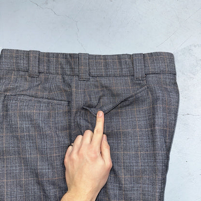 VTG Mens 3 PC Suit 42 Jacket Coat Pants Vest Plaid Rockabilly 70s 1970s Brown