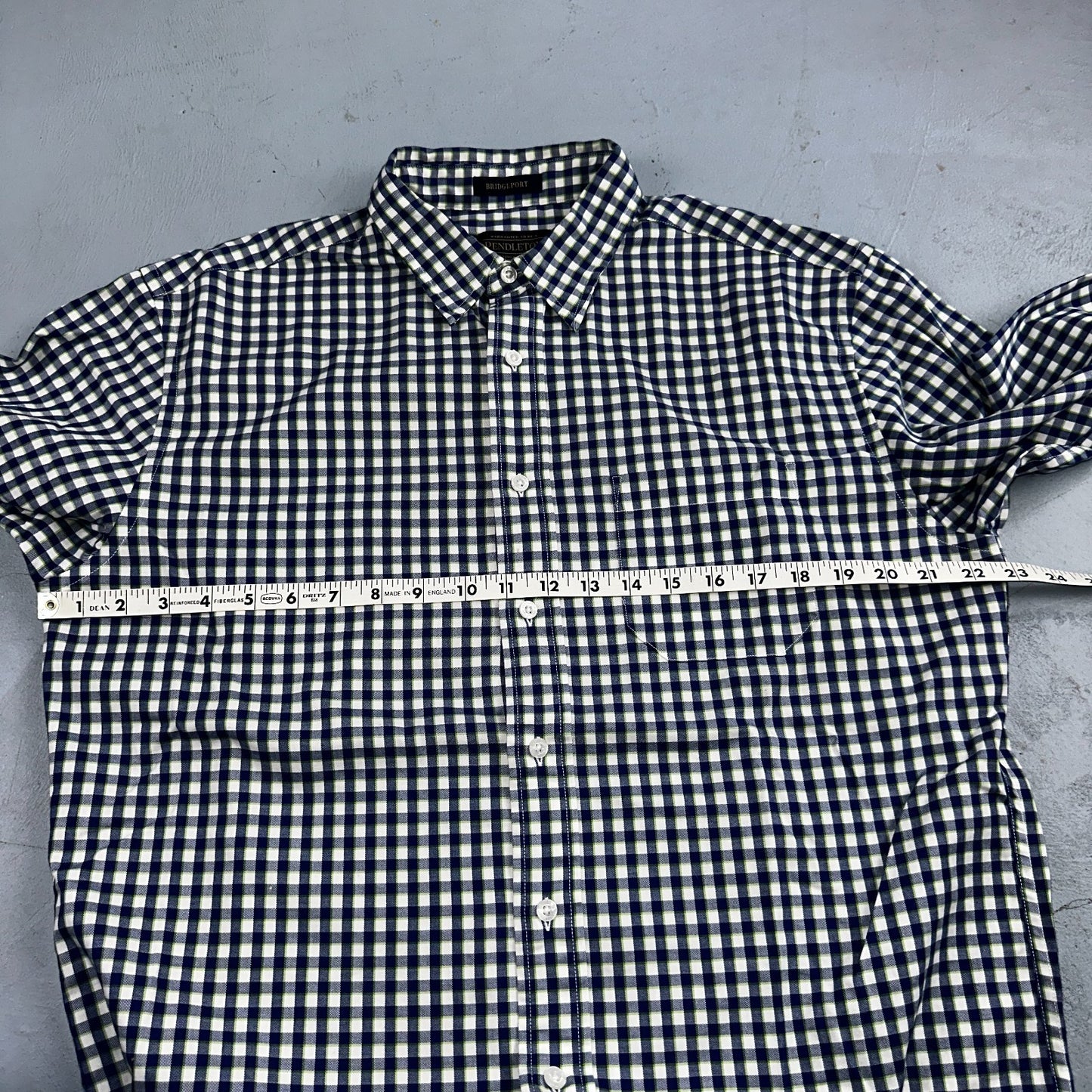 Pendleton Bridgeport Shirt Men's Size L Blue Lime Check Long Sleeve Button Down