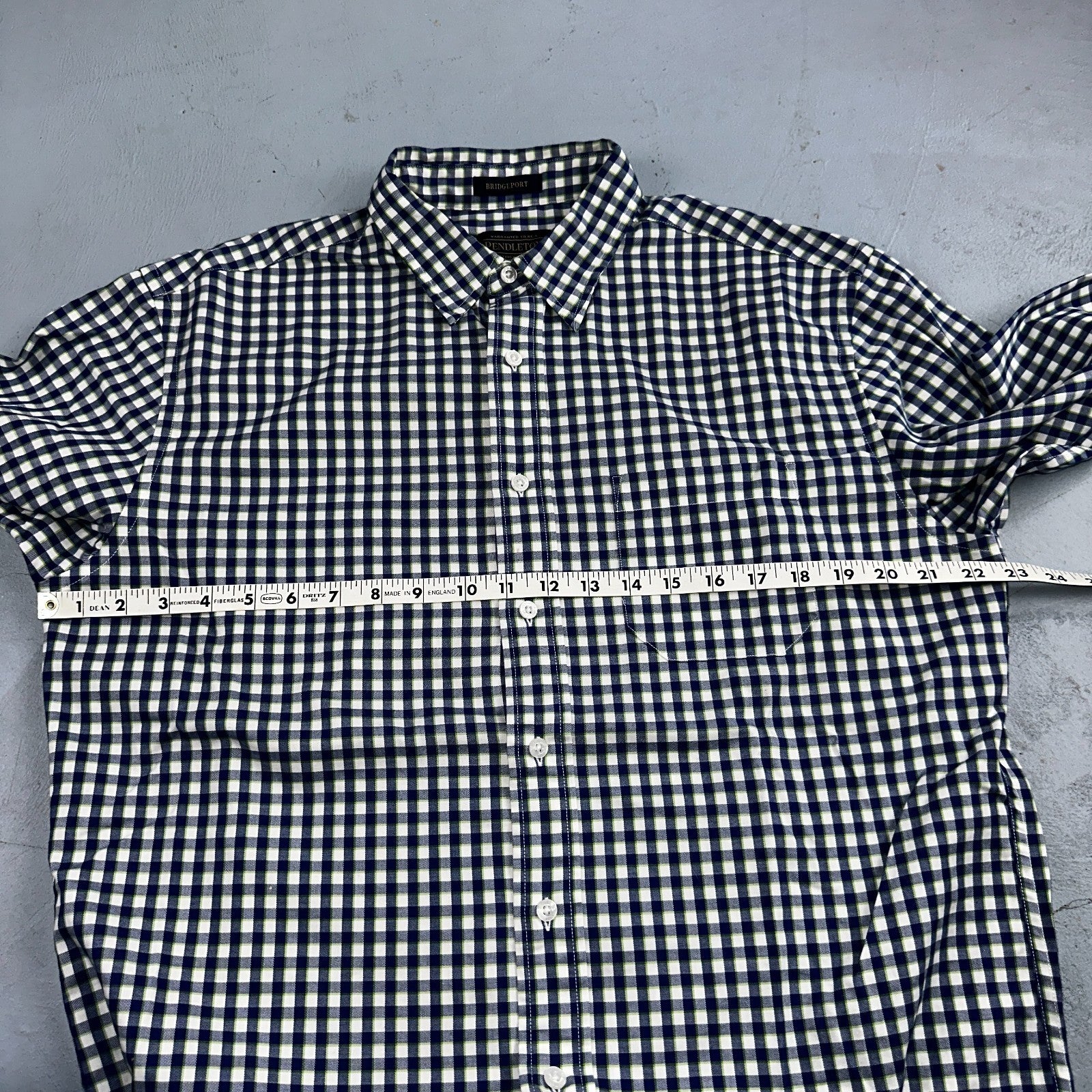 Pendleton Bridgeport Shirt Men's Size L Blue Lime Check Long Sleeve Button Down