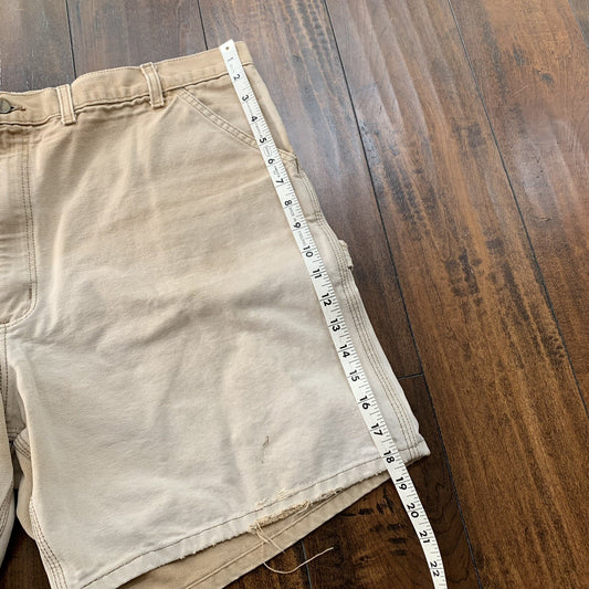Vintage USA Made Carhartt Men's Thrashed Canvas Carpenter Shorts 90s Double Knee