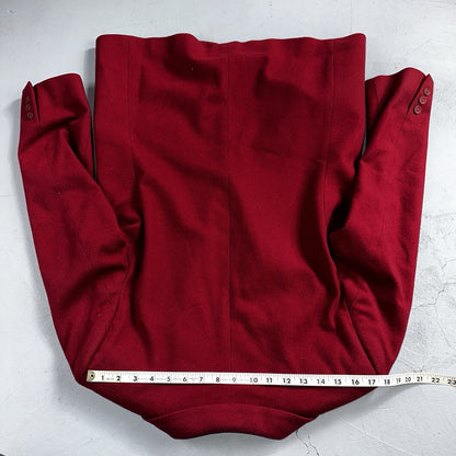 LL Bean Blazer Women's Size 14 Red Wool Cashmere Vintage USA