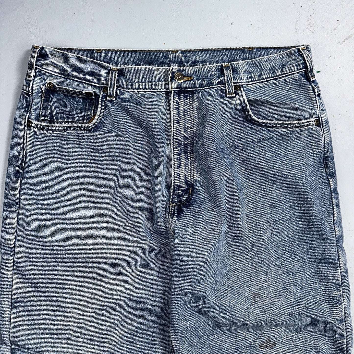 Carhartt Jeans Mens 38x32 Blue Denim Flannel Lined Relaxed Fit Chore Workwear