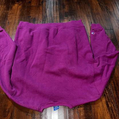 Champion Vintage XL 90s USA Purple Weave Sweatshirt Blank 80s Jumper Sweater