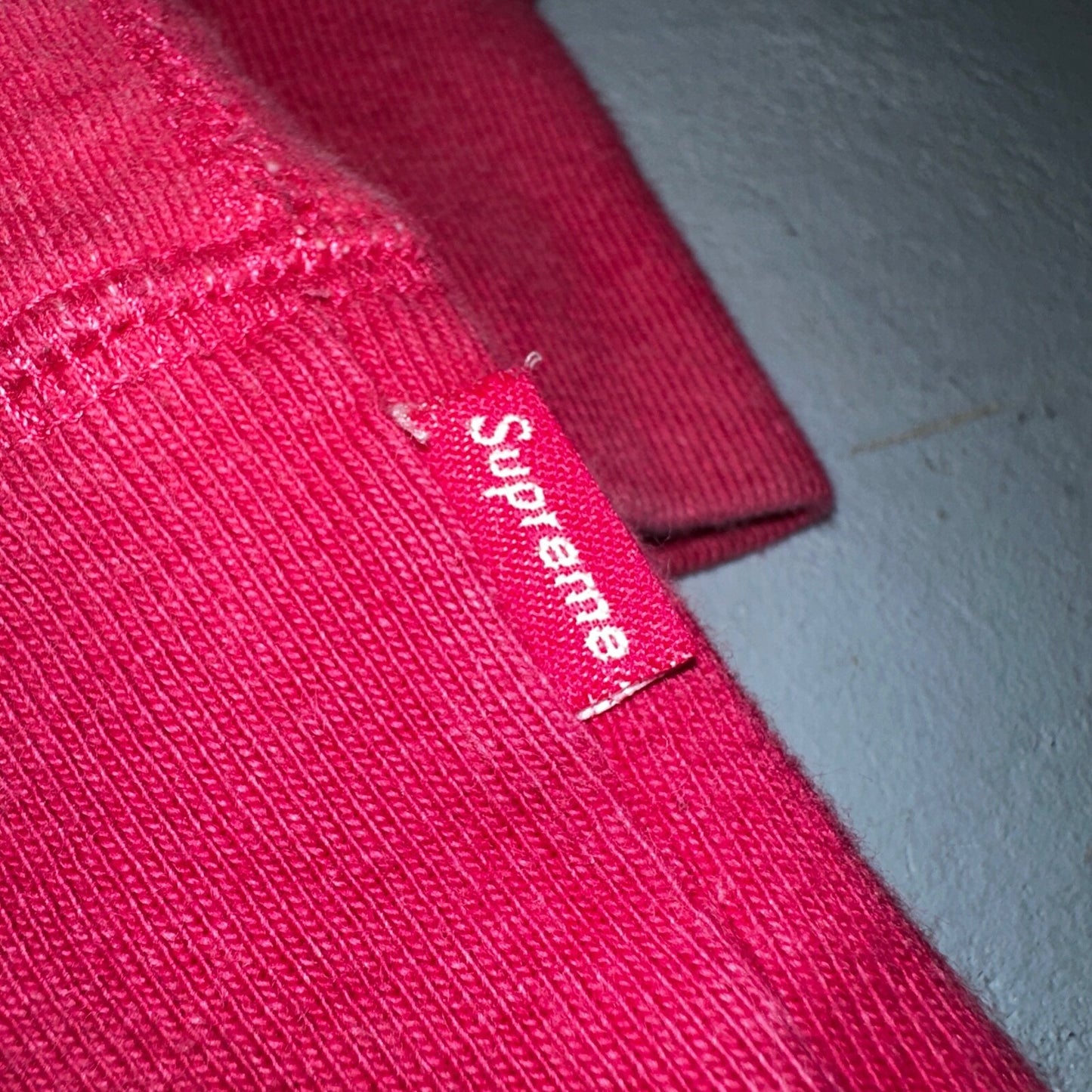Supreme Pink Script Log Sweater Large Knit Box Logo Simple Subtle Raglan
