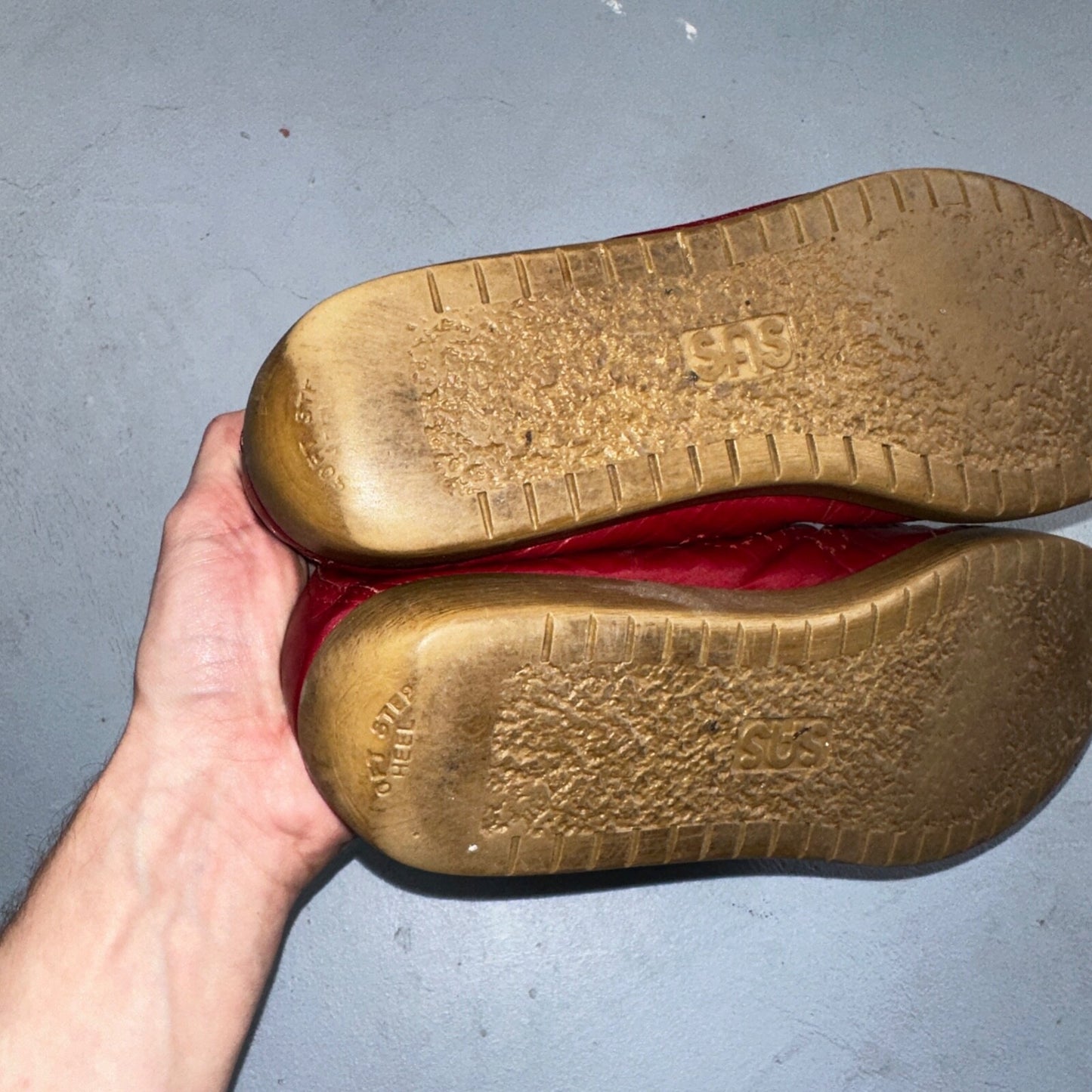 SAS Bounce Red Leather Lace Up Comfort Women's Shoes Sz 8 VTG 80s