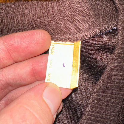 VTG Brown Cozy Vest Womens L 80s RRRUSS USA Rockabilly Cute FUZZY