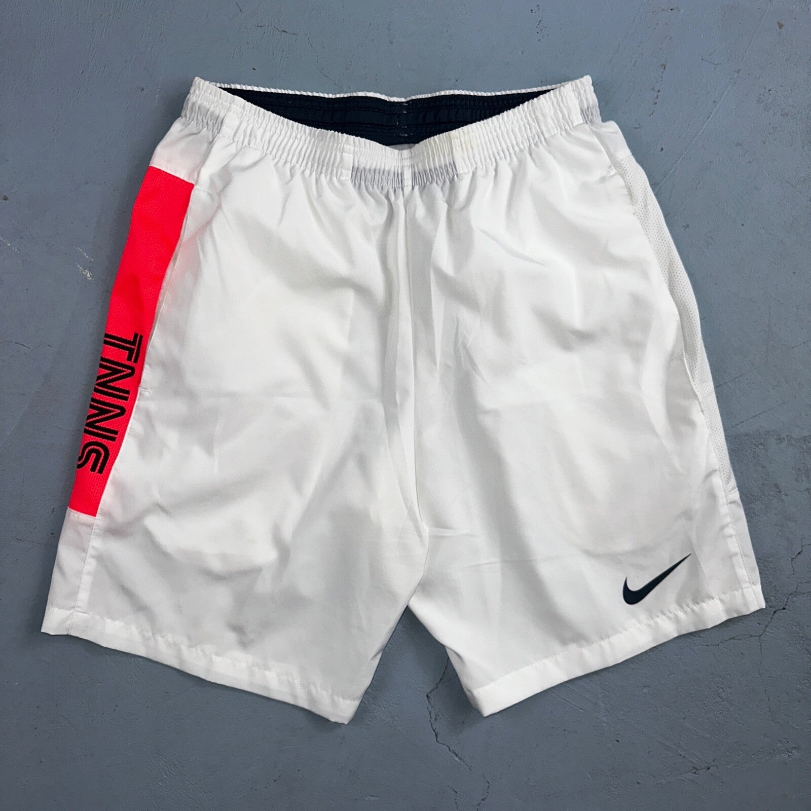 Nike Mens Athletic Gym TNNS Muscle Shorts Dri Fit White Gym Sports Small