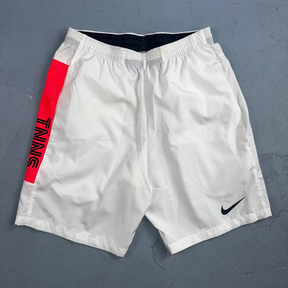 Nike Mens Athletic Gym TNNS Muscle Shorts Dri Fit White Gym Sports Small