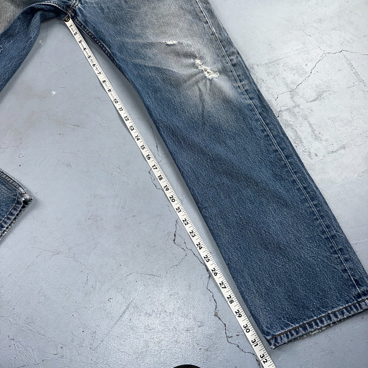 Levis 501 Vintage Y2K 90s XX Straight Leg Jeans Blue Med Wash 38x36 Act 35x31