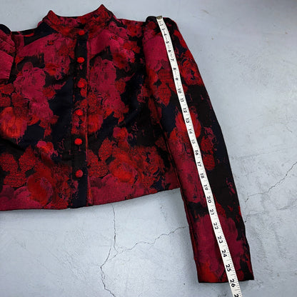 House Of Harlow 1960 Jacket Women Red Cropped REVOLVE Silvio Top Floral M