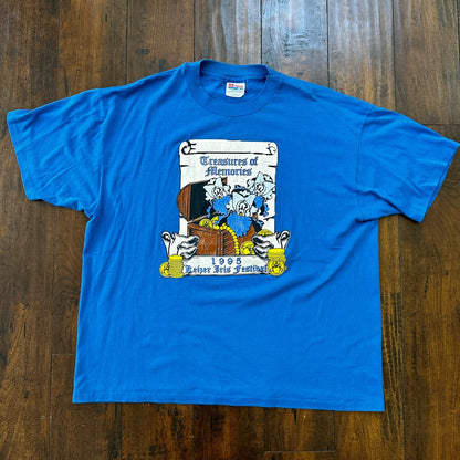 Hanes Single Stitch Treasure of Memories Vintage T Shirt 1995 90s Coins Rap