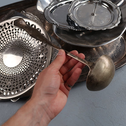 Vintage Baroque Victorian Not Silver Plated Platter Collection Lot Fancy Trays