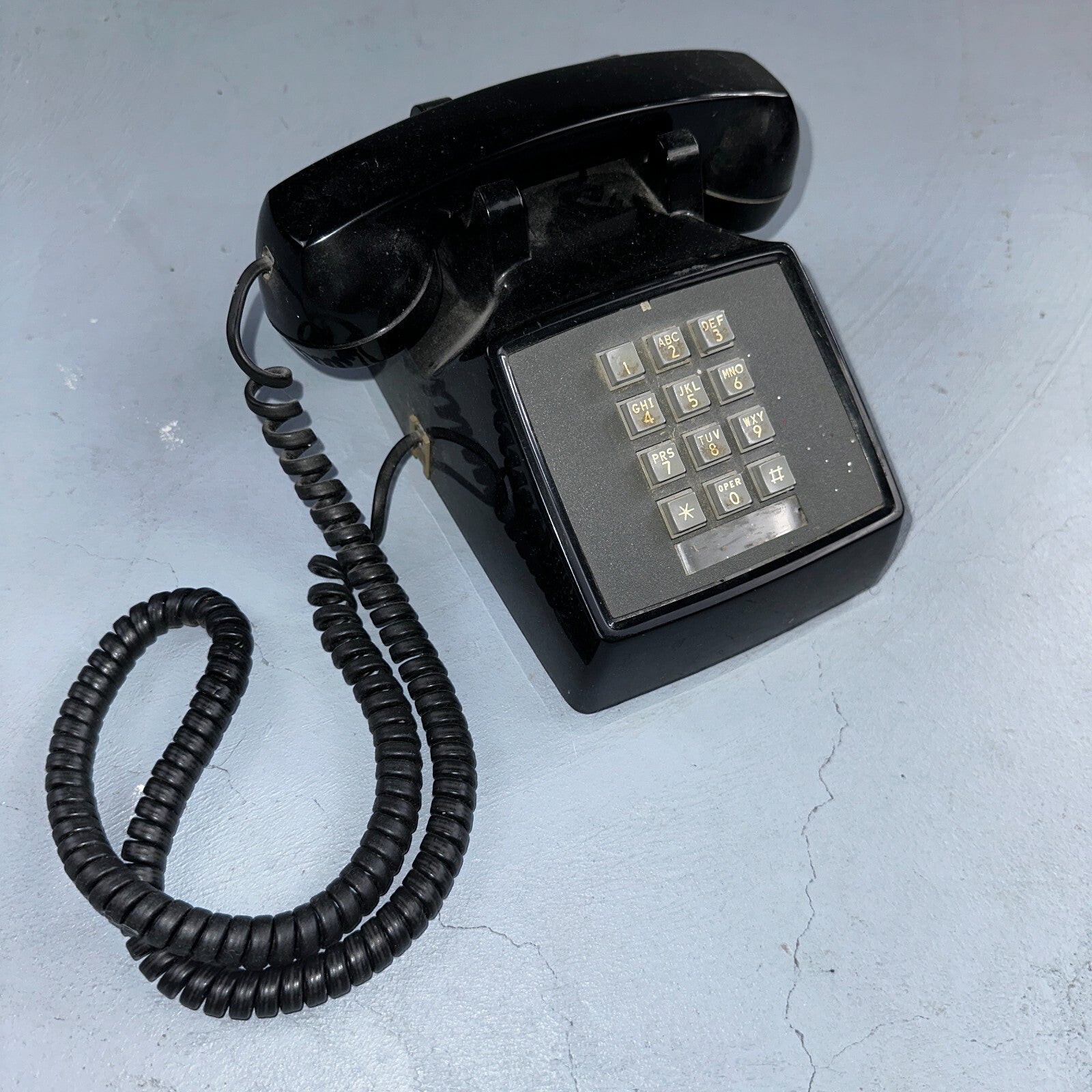 Vintage Bell System Property Push Button Phone Black Western Electric 2500DM