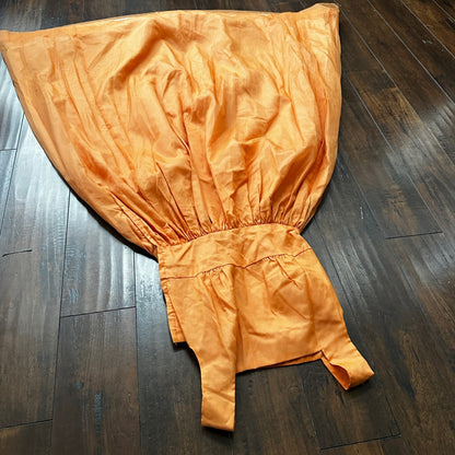 Vintage USA Rockabilly Womens Dress Orange Skirt 60s 70s Top Bottom Church Summe