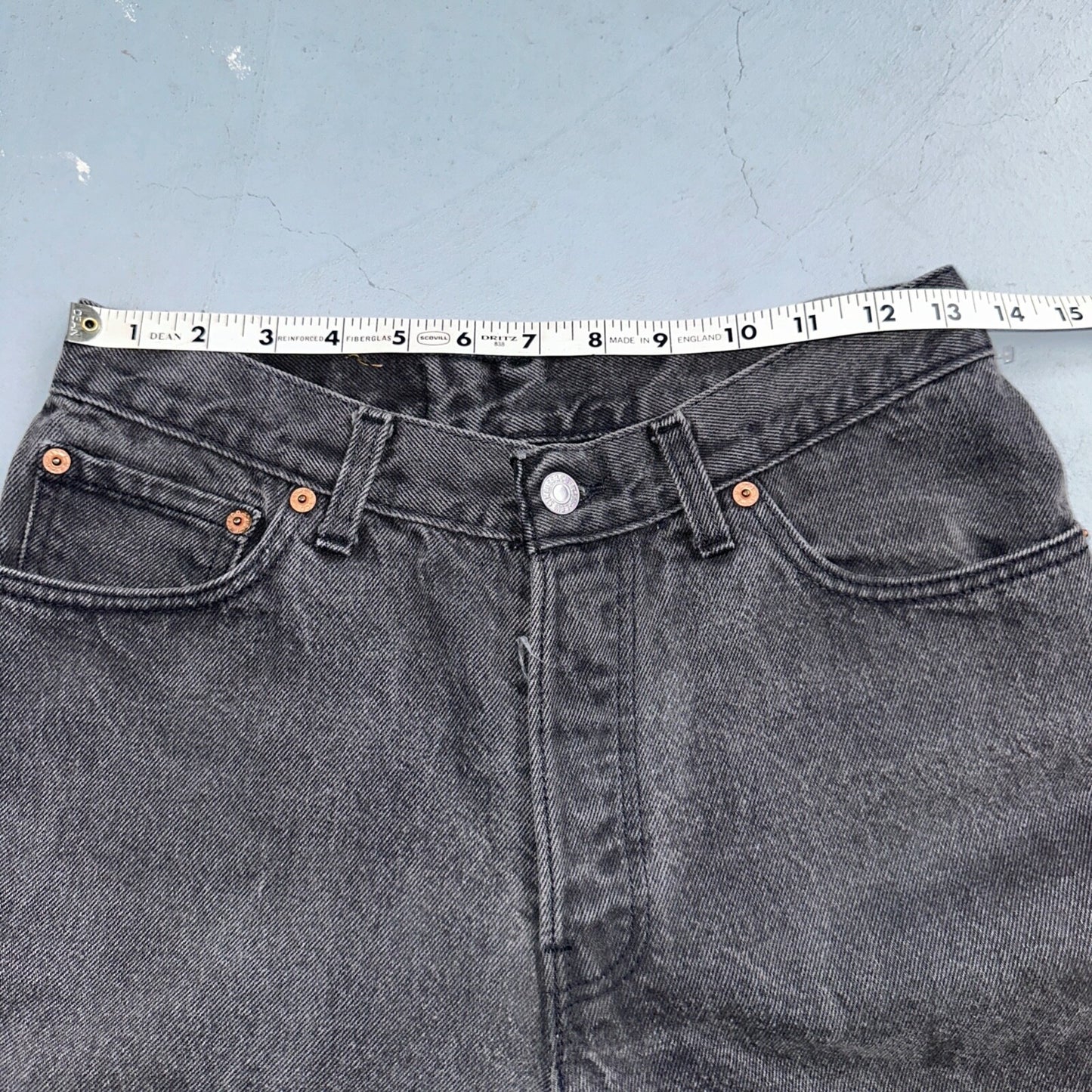 Levis 501 Vintage 90s USA XX Straight Leg Jeans Black Wash 11 Act Altered 27x26