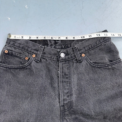 Levis 501 Vintage 90s USA XX Straight Leg Jeans Black Wash 11 Act Altered 27x26