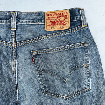 Levis 501 Vintage Y2K XX Straight Leg Jeans Blue Med Wash 36x30 Act 35x29