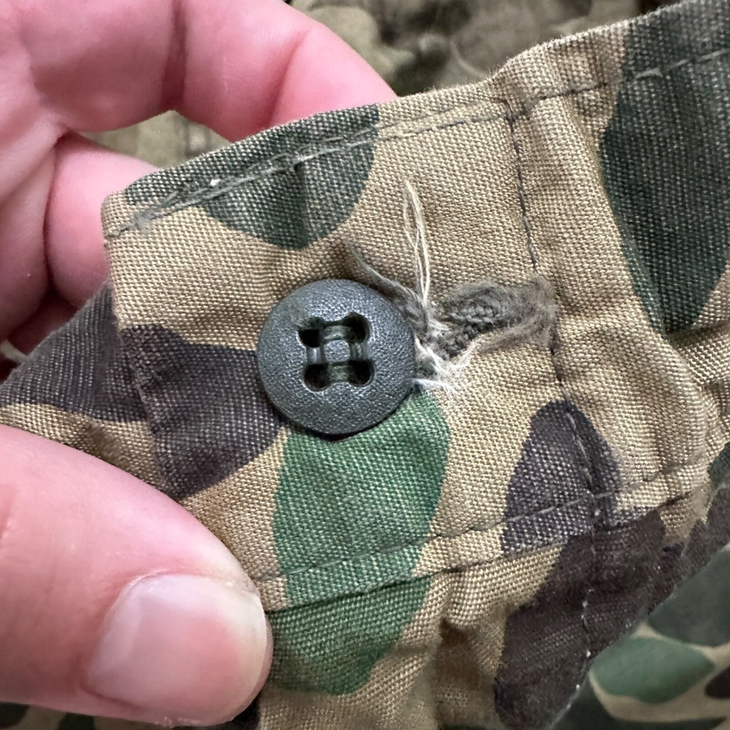 Vintage 60s 70s Sears Frog Skin Camo Pants Talon Zip USMC WWII Military 32x29