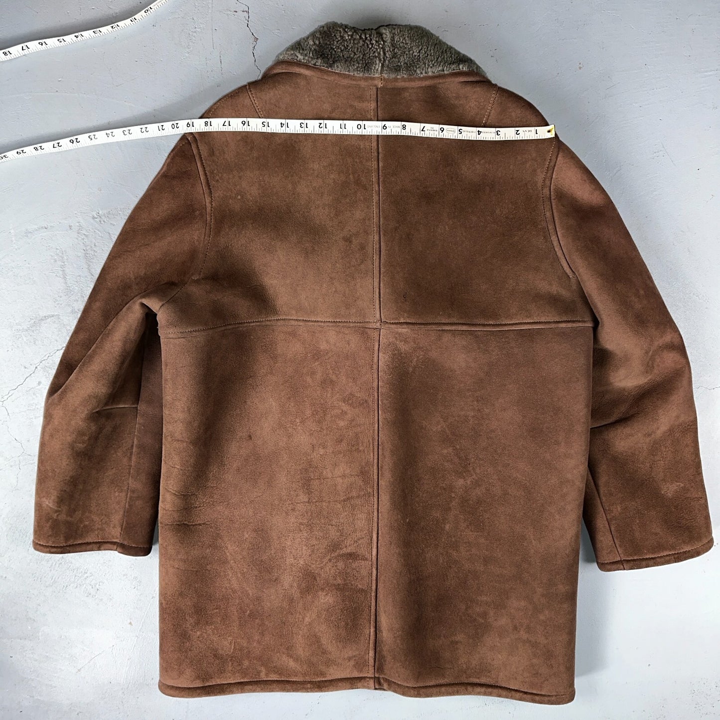 VTG Mens Coat Suede 60s Western Ranch Trucker Jacket Fur Sherpa 44 Brown 1960s