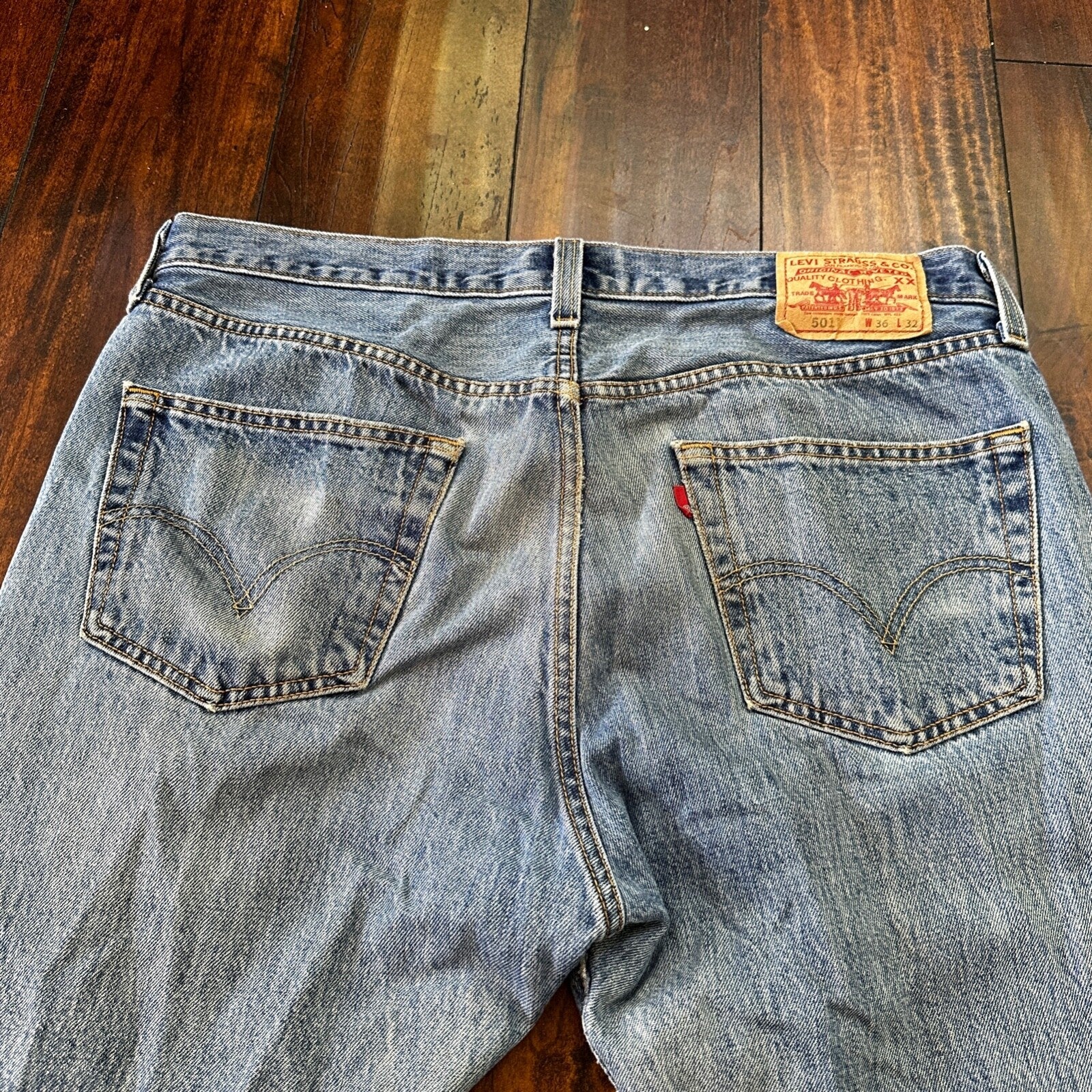 Levis 501 Vintage Y2K Straight Leg XX 2000s Jeans 36x32 Light Wash 36x30