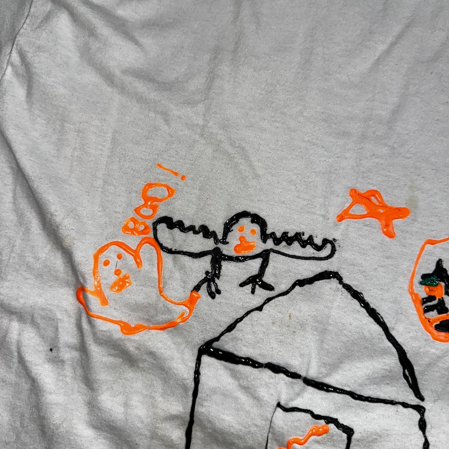 Hanes 90s House Cute Hand Drawn VTG T Shirt Boo Scary Halloween Art Artistic