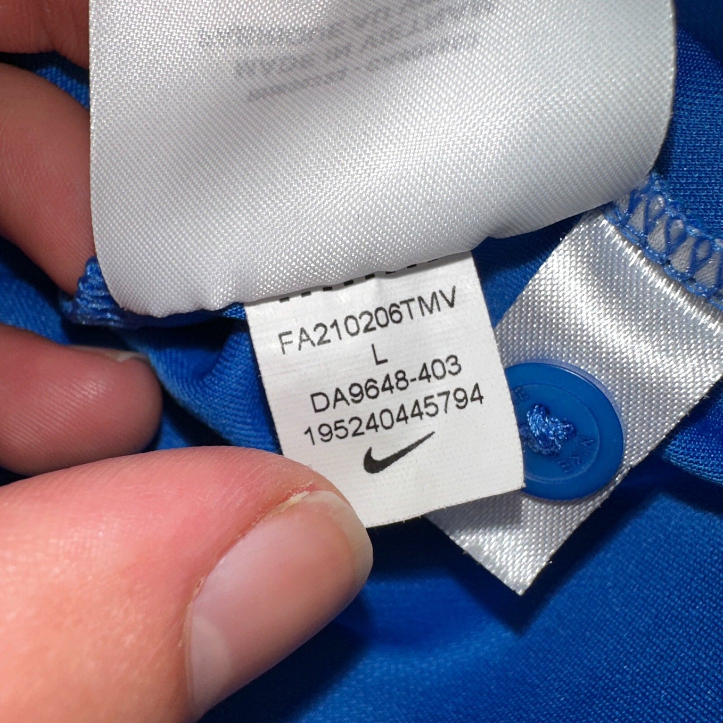 Nike Oklahoma City Thunder NBA OKC Blue Polo Shirt Golf Mens Size L Dri-Fit