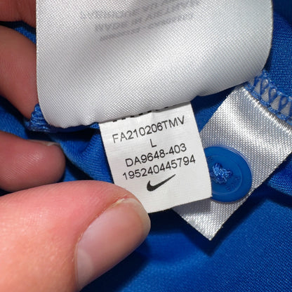 Nike Oklahoma City Thunder NBA OKC Blue Polo Shirt Golf Mens Size L Dri-Fit