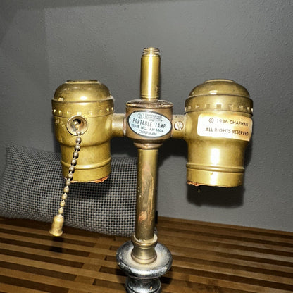 Pair 1986 CHAPMAN Tall Brass Horn Shaped Lamps 1985 Vintage MCM Design Nelson