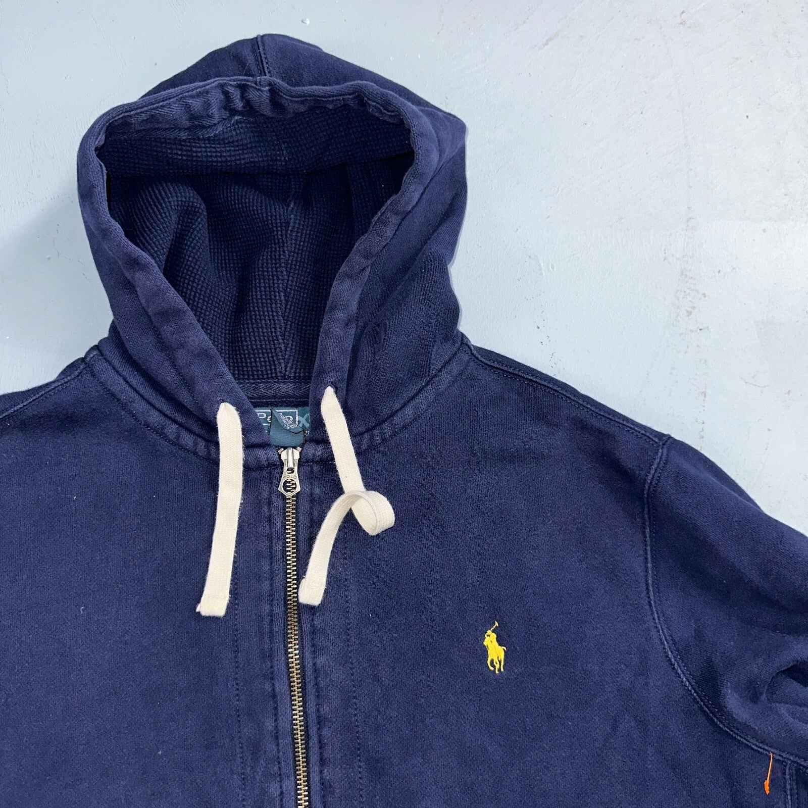 Polo Ralph Lauren VTG Full Zip Hoodie Men’s Size XL Cotton Blue Jacket 90s