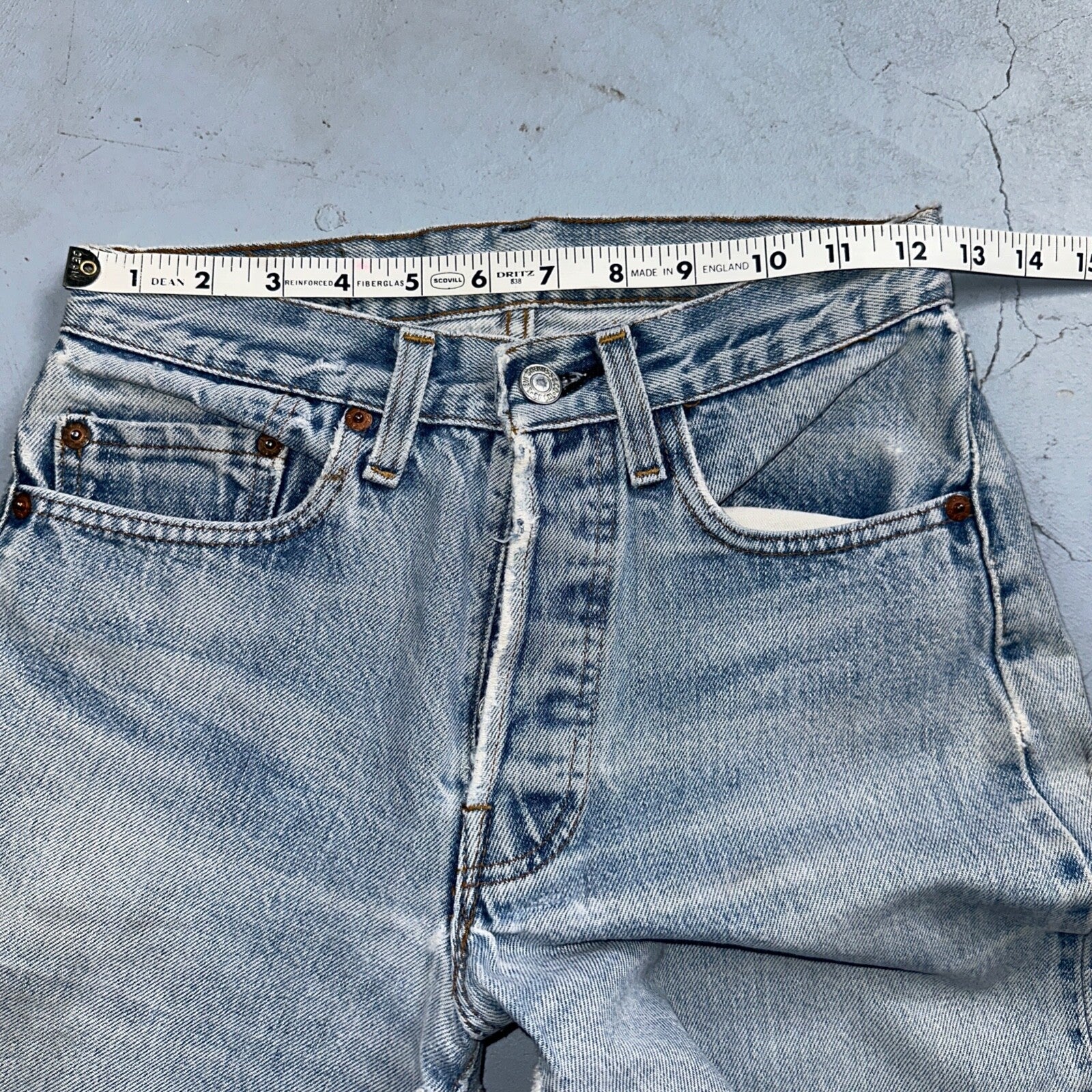 Levis 501 Vintage 80s Redline Selvedge USA XX Jeans Light Wash 27x34 Act 25x29