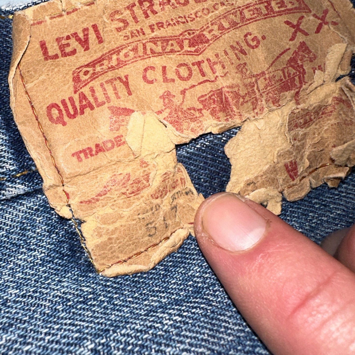 Levis VTG 517 0217 Jeans Mens 40x32 Blue Talon 70s USA Denim Single Stitch 38x31