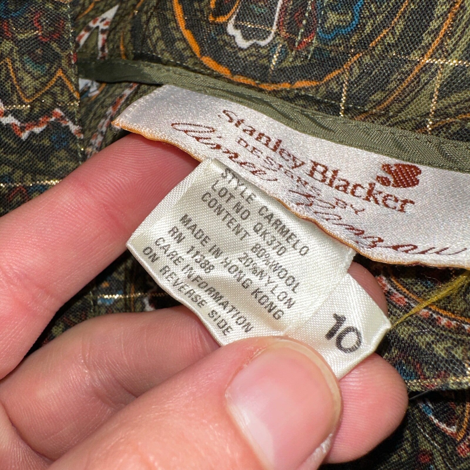 VTG Stanley Blacker Skirt 10 Plaid Wool Midi Light Academia Granny Classiccore