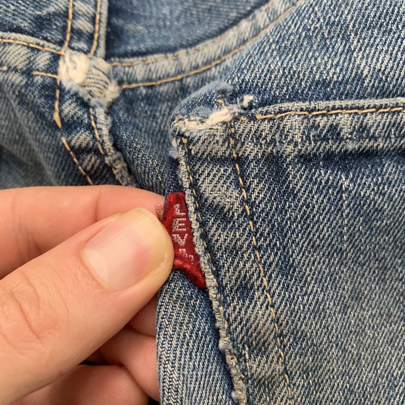 Vintage LEVIS 501 Big E Jeans Selvedge Redline 1960s 60s Distressed 29x29 Thrash