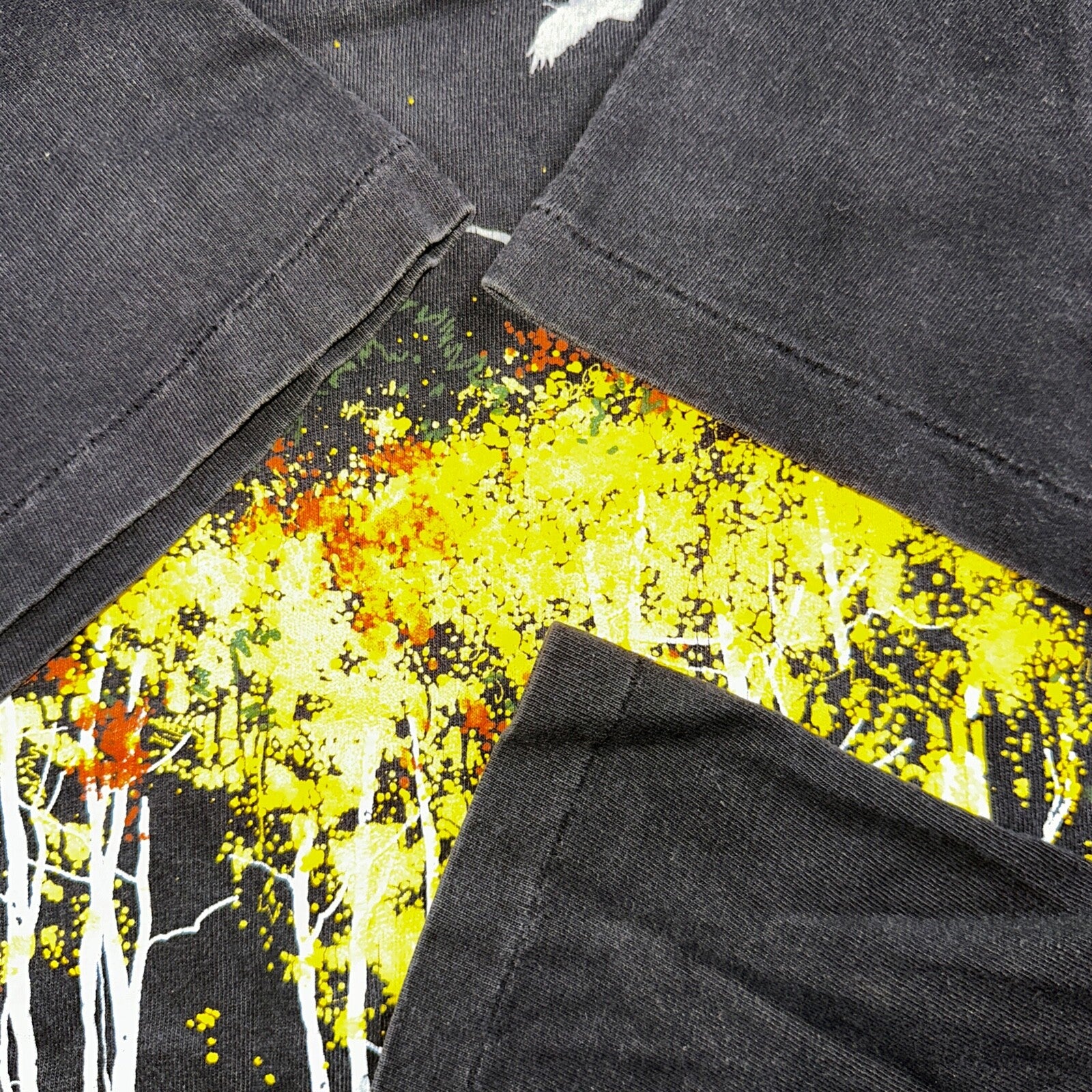 Colorado Nature Trees Autumn VTG T Shirt 80s Stedman Black Graphic Single Stitch