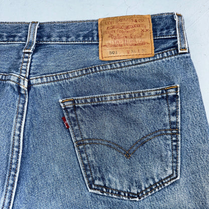Levis 501 Vintage 90s Y2K XX Straight Leg Jeans Blue Light Wash 34x30 Act 31x29
