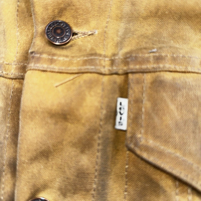 Filson x Levis Tin Cloth Trucker Jacket Men’s Small Tan Made In USA VTG Oil