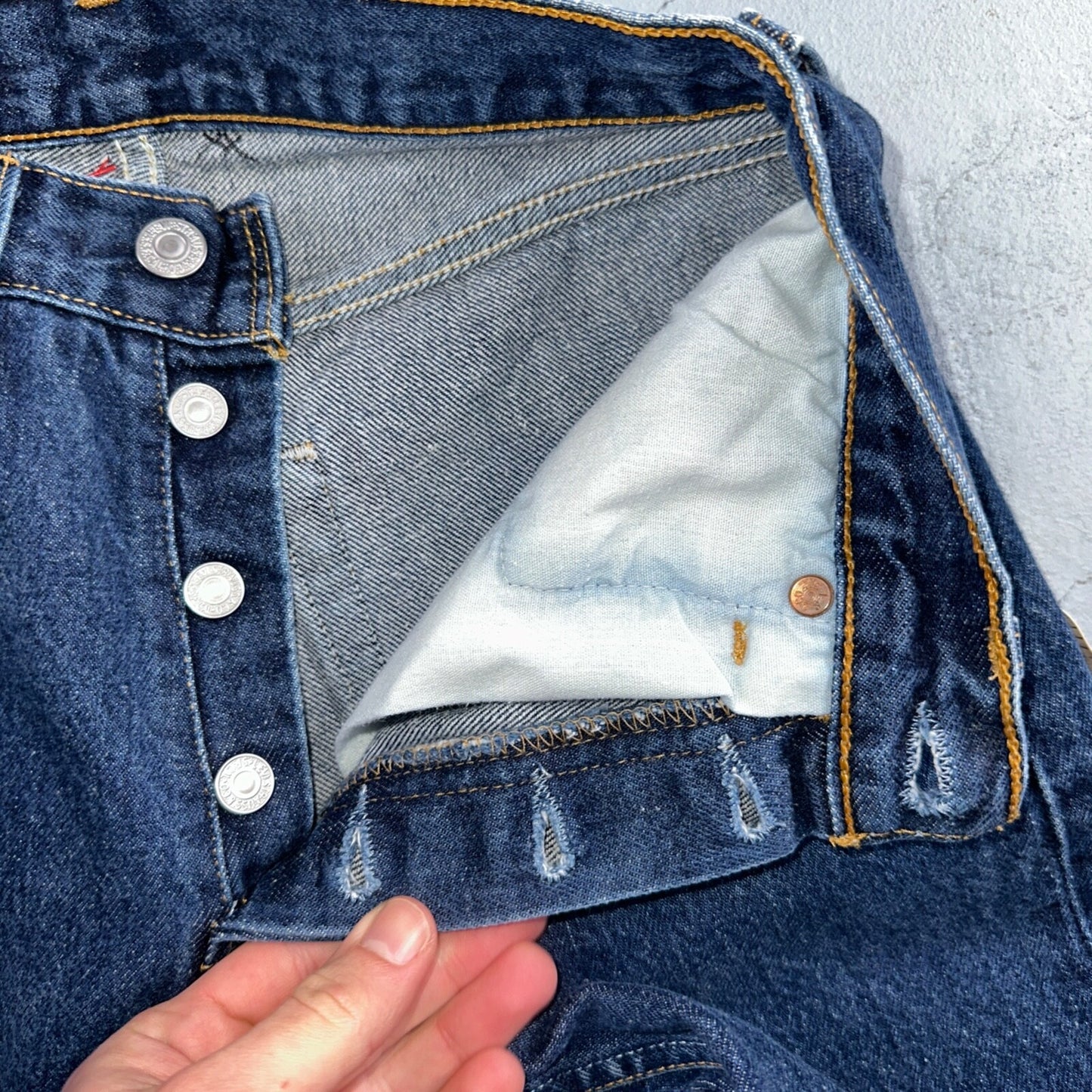 Levis 501 Vintage 90s USA XX Straight Leg Jeans Blue Dark Wash Act 24x29