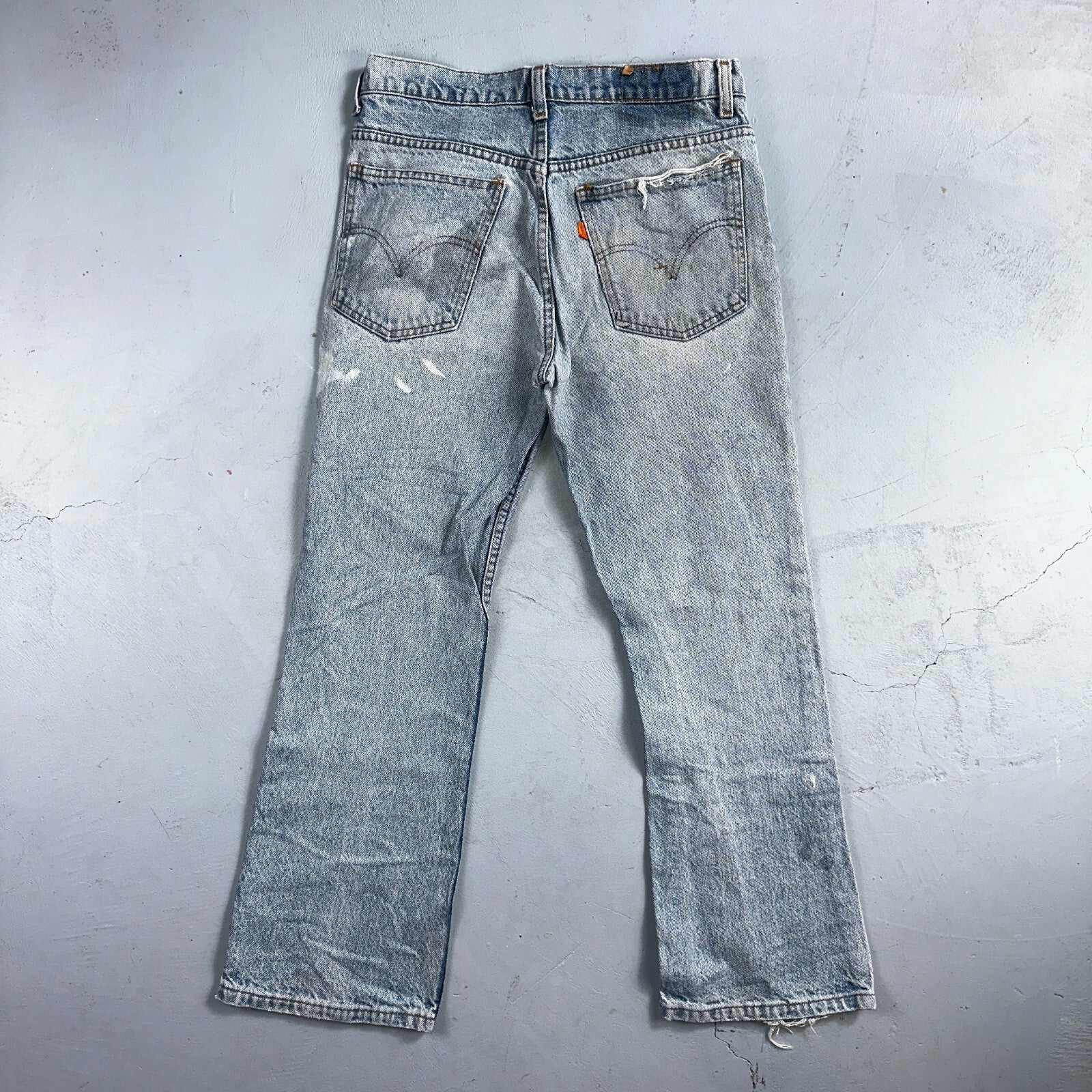 Levis 517 Vintage 80s USA Orange Tab Bootcut Flare Blue Jeans Talon Act 29x28