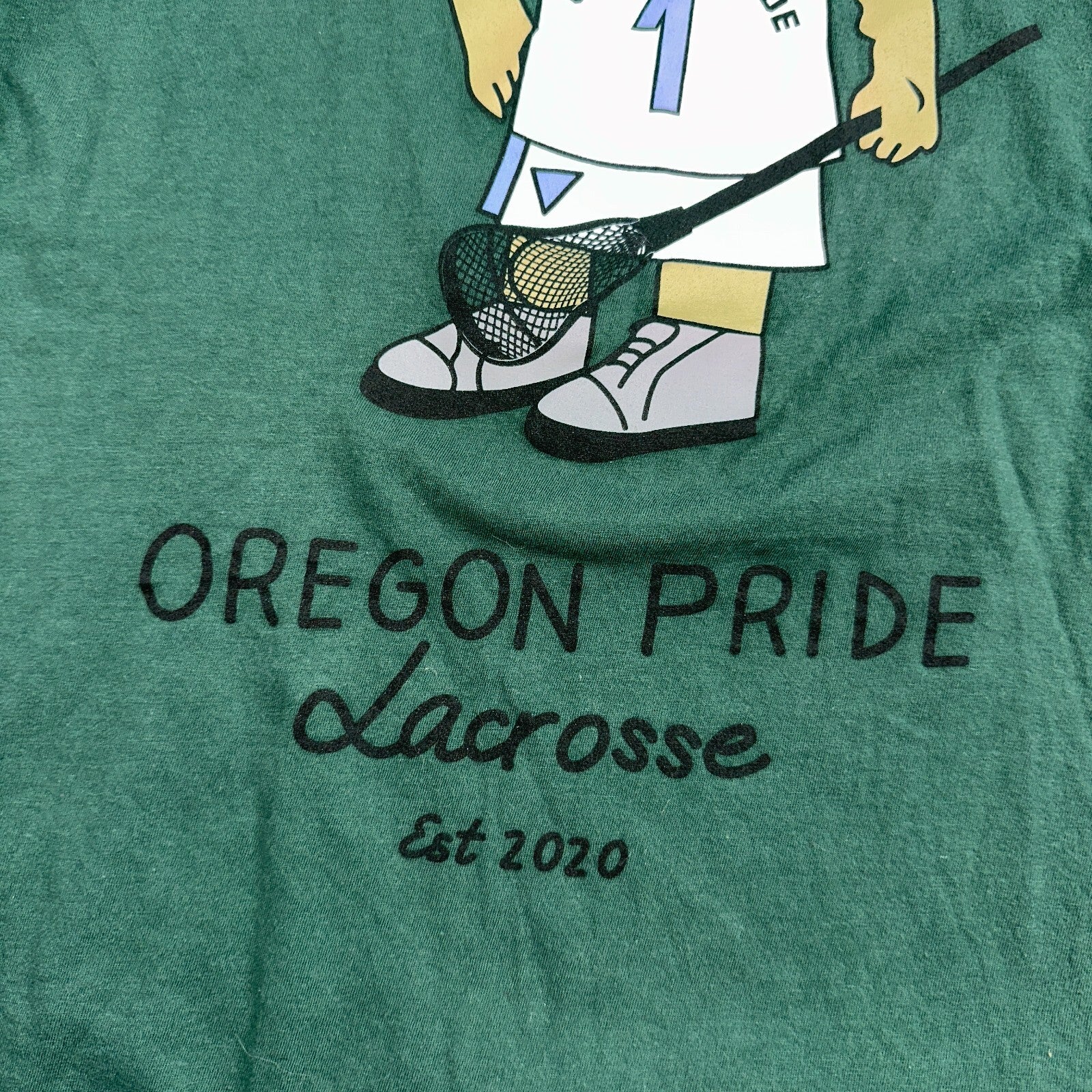 Nike Oregon Pride Lacrosse VTG T Shirt Green Polo Bear Rare Promo Y2K Sports