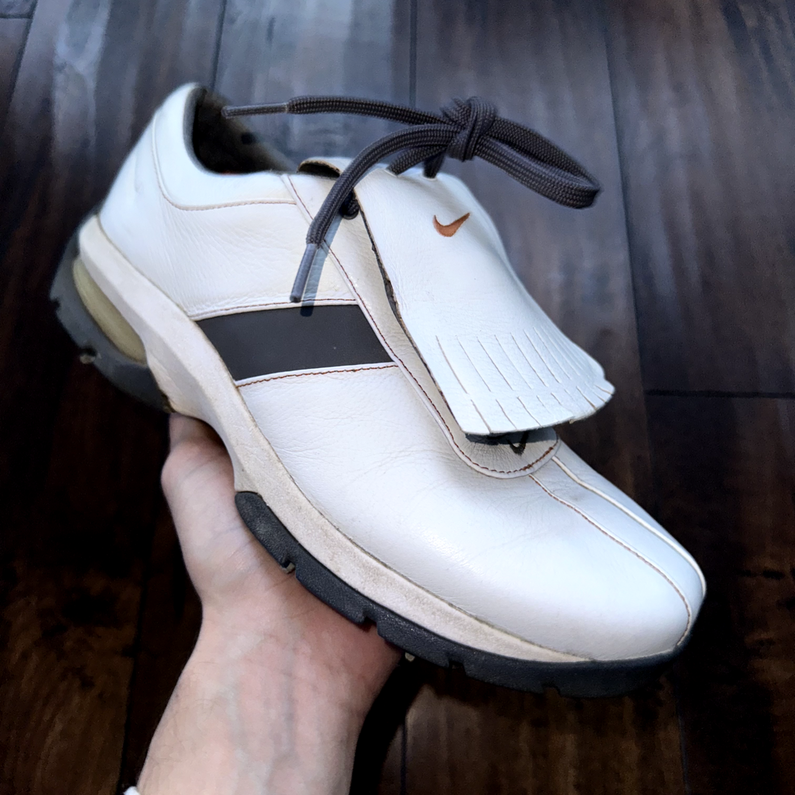 Womens Nike Sport Performance Golf Shoes Size 7 Spikes White VTG Y2K 309896-181